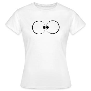 Comic Augen - Frauen T-Shirt - Weiß - Vorne - AI Model Female 172 dark (172cm)