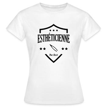 Esthéticienne / Esthétique / Beauté / Esthétique - T-shirt Femme - blanc - Devant - AI Model Female 172 dark (172cm)