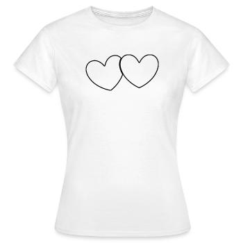 cœur noir cadeau - T-shirt Femme - blanc - Devant - AI Model Female 172 dark (172cm)