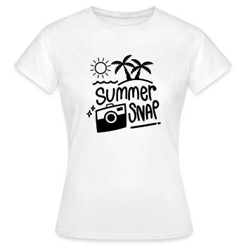 VACANCES D’ÉTÉ PHOTO INSTANTANÉ IMAGE SLOGAN MOTIF - T-shirt Femme - blanc - Devant - AI Model Female 172 dark (172cm)