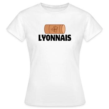 Lyon, bouchon Lyonnais, restaurant - T-shirt Femme - blanc - Devant - AI Model Female 172 dark (172cm)