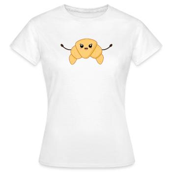 Croissant Kawaii - T-shirt Femme - blanc - Devant - AI Model Female 172 dark (172cm)