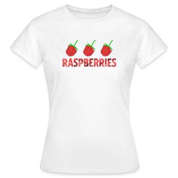 RASPBERRIES - Frauen T-Shirt - Weiß - Vorne - AI Model Female 172 dark (172cm)