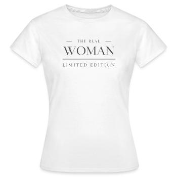 Le design de déclaration édition limitée de The Real Woman - T-shirt Femme - blanc - Devant - AI Model Female 172 dark (172cm)