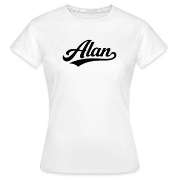 Nom Alan : premier nom de famille - T-shirt Femme - blanc - Devant - AI Model Female 172 dark (172cm)