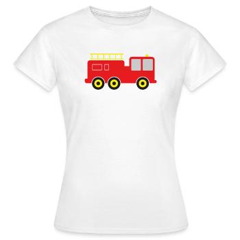 Camion de pompiers - T-shirt Femme - blanc - Devant - AI Model Female 172 dark (172cm)