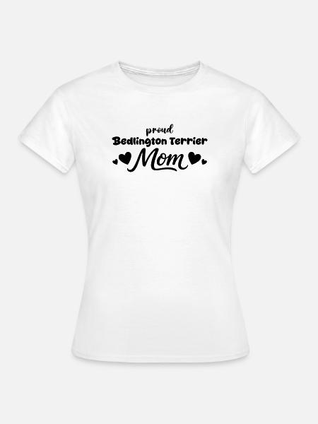 Stolze Bedlington Mutter, Bedlington Terrier - Frauen T-Shirt - Weiß