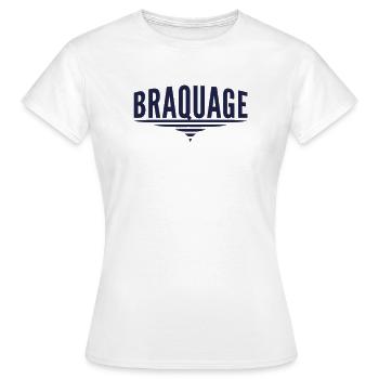 T-shirt "BRAQUAGE" – Second degré et style sportif - T-shirt Femme - blanc - Devant - AI Model Female 172 dark (172cm)