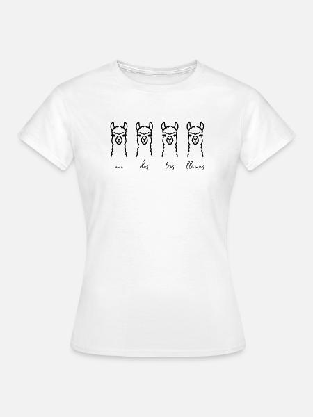 un dos tres llamas - Frauen T-Shirt - Weiß