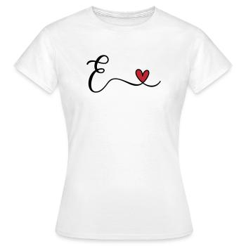 Buchstabe E Monogramm - Frauen T-Shirt - Weiß - Vorne - AI Model Female 172 dark (172cm)