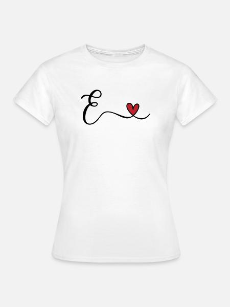Buchstabe E Monogramm - Frauen T-Shirt - Weiß