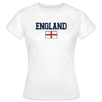 England Flag Identity Tee - Frauen T-Shirt - Weiß - Vorne - AI Model Female 172 dark (172cm)
