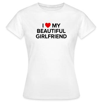J’aime ma belle petite amie - T-shirt Femme - blanc - Devant - AI Model Female 172 dark (172cm)