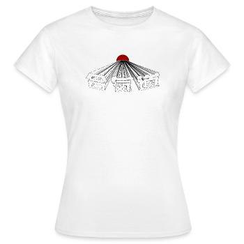 Typographie Kanji de l’Aïkido Japon Fujiyama Sun - T-shirt Femme - blanc - Devant - AI Model Female 172 dark (172cm)