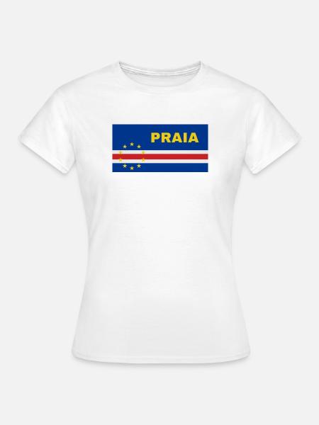 Praia in Cabo Verde Flag - Women's T-Shirt - white