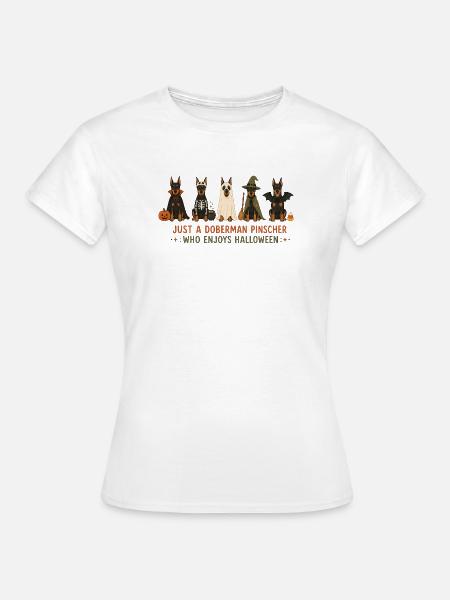 Doberman Halloween-Crew - Frauen T-Shirt - Weiß