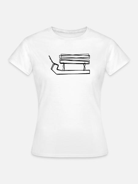 Schlitten handgezeichnet - Frauen T-Shirt - Weiß