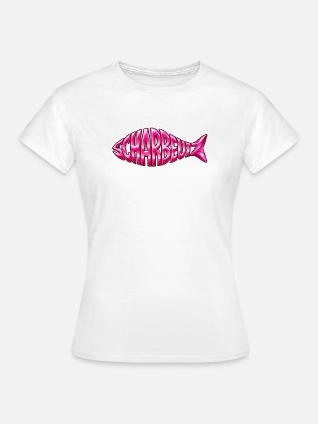 Scharbeutz Fischschrift Pink - Frauen T-Shirt - Weiß