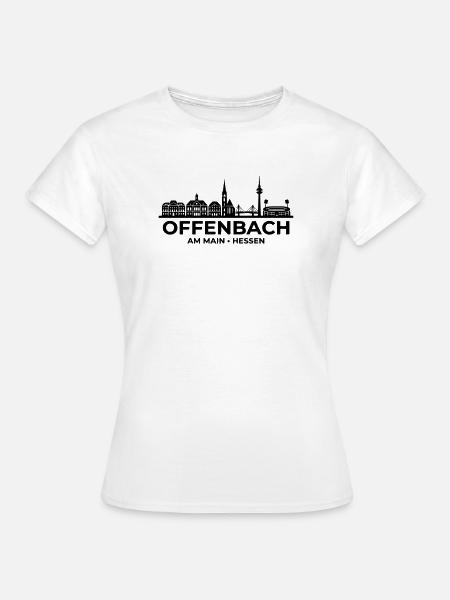 Offenbach Skyline Blocksilhouette Hessen - Frauen T-Shirt - Weiß