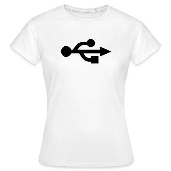 USB Logo - Nerd - Geek - T-shirt Femme - blanc - Devant - AI Model Female 172 dark (172cm)