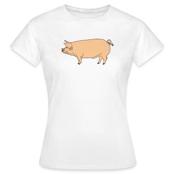 Rosa Schwein - Frauen T-Shirt - Weiß - Vorne - AI Model Female 172 dark (172cm)