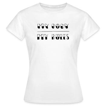 Mon corps - Mes règles - T-shirt Femme - blanc - Devant - AI Model Female 172 dark (172cm)