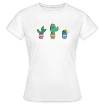 Cactus Trio - T-shirt Femme - blanc - Devant - AI Model Female 172 dark (172cm)