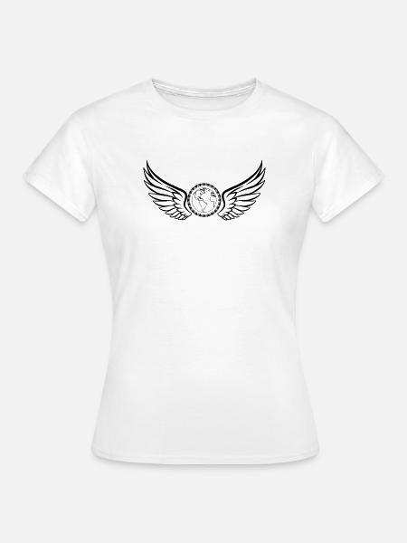 Die Erde getragen von Flügel - Frauen T-Shirt - Weiß