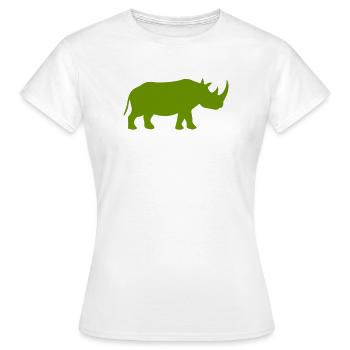 Silhouette de rhinocéros - T-shirt Femme - blanc - Devant - AI Model Female 172 dark (172cm)