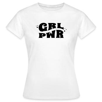 GRL PWR Feminine Style - Women's T-Shirt - white - Front - AI Model Female 172 dark (172cm)