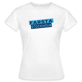 Farsta Stockholm Blaue Typografie-Layout - Frauen T-Shirt - Weiß - Vorne - AI Model Female 172 dark (172cm)