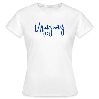 Uruguay Herz Frauenliebe Uruguay - Frauen T-Shirt - Weiß - Vorne - AI Model Female 172 dark (172cm)
