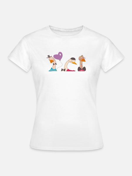 lustige Gänse - Frauen T-Shirt - Weiß