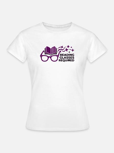 Lesebrille Buch Spruch Vektor - Frauen T-Shirt - Weiß