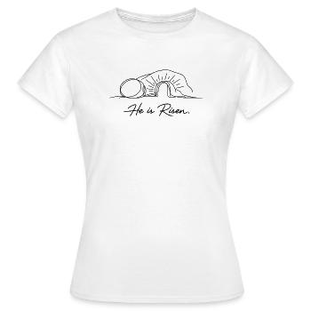 Er ist auferstanden - Frauen T-Shirt - Weiß - Vorne - AI Model Female 172 dark (172cm)
