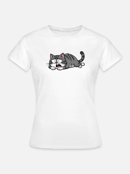 Lustige Katze Tigerkatze Katzenshirt Geschenk - Frauen T-Shirt - Weiß