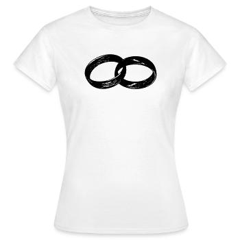 Les anneaux de mariage - T-shirt Femme - blanc - Devant - AI Model Female 172 dark (172cm)