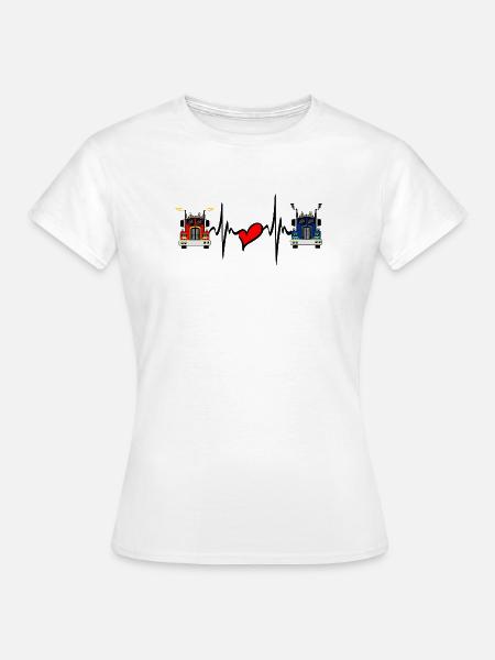 Lkw-Lkw-Herzfrequenz - Frauen T-Shirt - Weiß