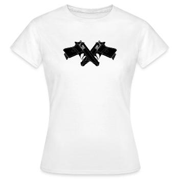 Deux pistolets croisés valse - T-shirt Femme - blanc - Devant - AI Model Female 172 dark (172cm)