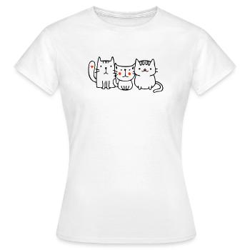 Chats, amis - T-shirt Femme - blanc - Devant - AI Model Female 172 dark (172cm)