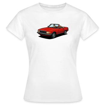 Toit ouvert cabriolet rouge - T-shirt Femme - blanc - Devant - AI Model Female 172 dark (172cm)