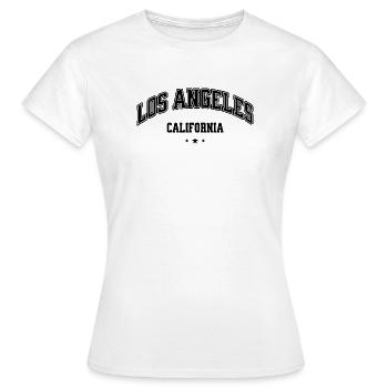 Los Angeles Arc Schriftzug - Frauen T-Shirt - Weiß - Vorne - AI Model Female 172 dark (172cm)