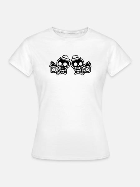 Skelett Bier Team Junggesellen - Frauen T-Shirt - Weiß