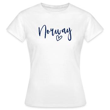 Norwegen Herz Frauenliebe Norwegen - Frauen T-Shirt - Weiß - Vorne - AI Model Female 172 dark (172cm)