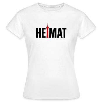 Heimat Düsseldorf Rheinturm - Frauen T-Shirt - Weiß - Vorne - AI Model Female 172 dark (172cm)