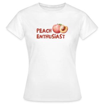 Pfirsich Enthusiast Design - Frauen T-Shirt - Weiß - Vorne - AI Model Female 172 dark (172cm)
