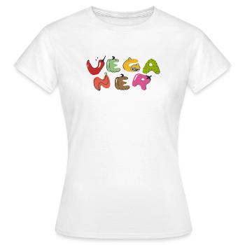 Vegan - T-shirt Femme - blanc - Devant - AI Model Female 172 dark (172cm)