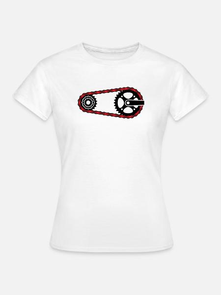 Fahrradkette Zahnkranz Grafik - Frauen T-Shirt - Weiß