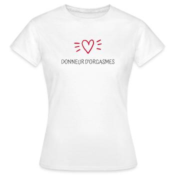 Donneur d'orgasmes - T-shirt Femme - blanc - Devant - AI Model Female 172 dark (172cm)