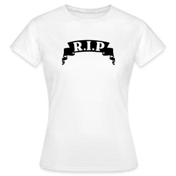 Menüband-RIP-Banner - Frauen T-Shirt - Weiß - Vorne - AI Model Female 172 dark (172cm)